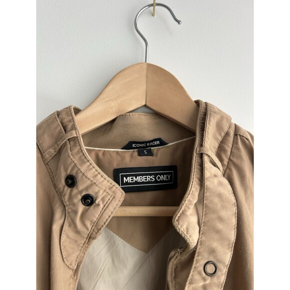 Members Only Iconic Racer Jacket Men’s Size S Tan Full Zip Lightweight Retro - Picture 5 of 7